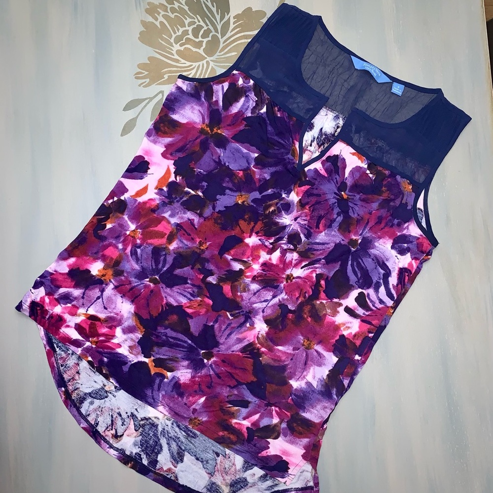 💕Simply Vera vibrant floral tank blouse Sz Small